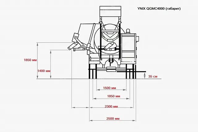 Бетоносмеситель с самозагрузкой Ynix QGMC4000